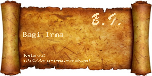 Bagi Irma névjegykártya